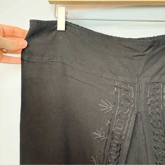 Embroidered Wide Leg Wrap Pants Boho Resort Style - Picture 6 of 16